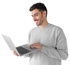 homme avec un ordinateur portable